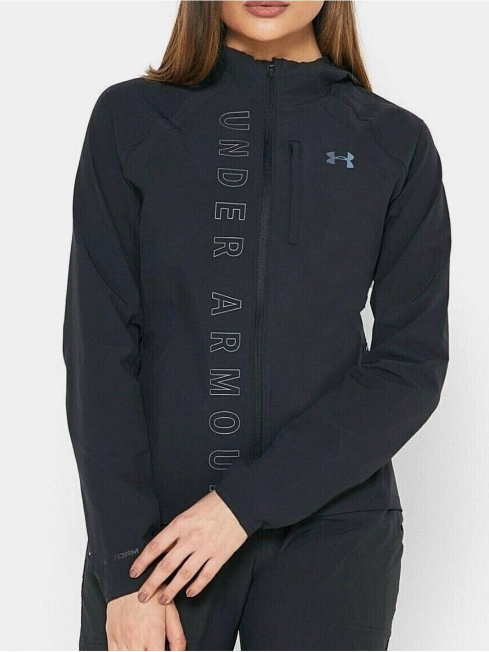 Under Armour Women’s Qualifier OutRun Storm Black Running Jacket Windbreaker